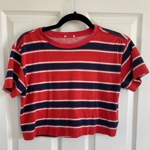 Cropped 90s Striped T-Shirt